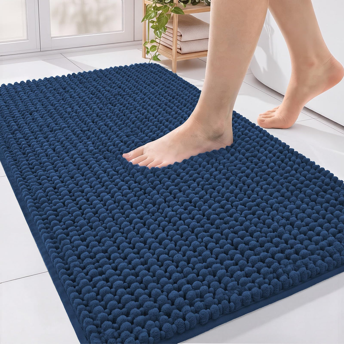 Ophanie Grey Bathroom Rugs 30x20, Soft Chenille Bath Mat, Non Slip Absorbent Quick Dry Light Gray Mats, Machine Washable Thick Small Area Rug Sets,Grip Bathmat for Shower,Toilet,Sink and Indoor Floor