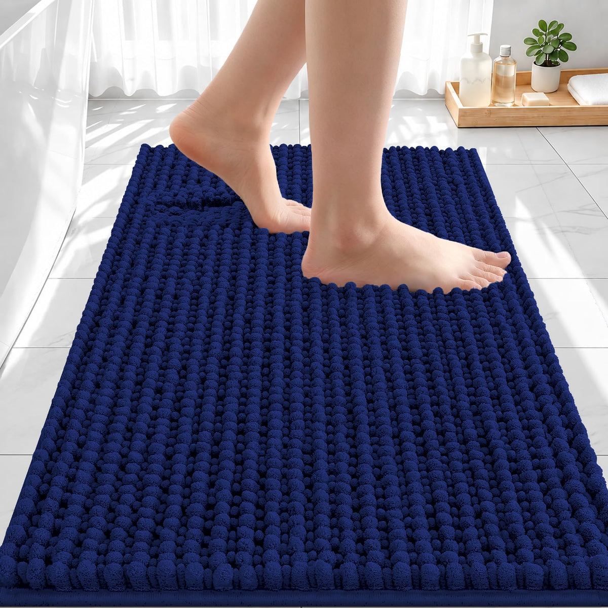 Smiry Thick Bathroom Rugs 30x20, Extra Soft Absorbent Chenille Bath Mat