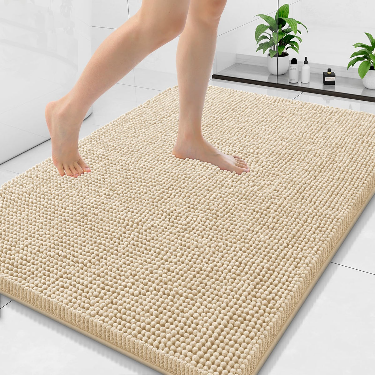 Arotive Bathroom Rugs 24x16, Soft Absorbent Shaggy Chenille Bath Rugs