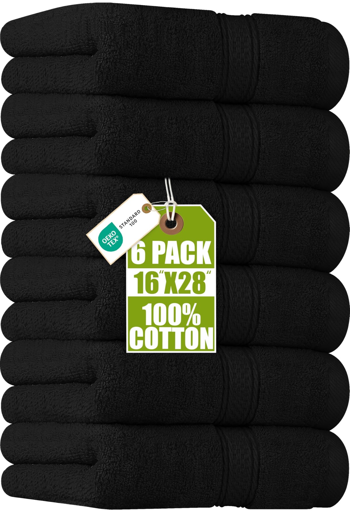 Utopia Towels 6 Pack Premium Hand Towels, 16x28 in, 600 GSM Cotton, White