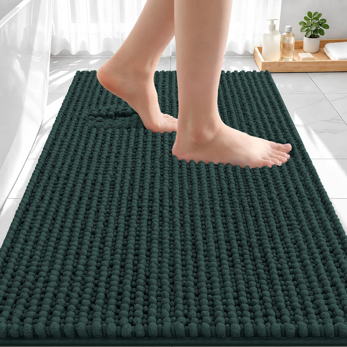 Smiry Thick Bathroom Rugs 30x20, Extra Soft Absorbent Chenille Bath Mat