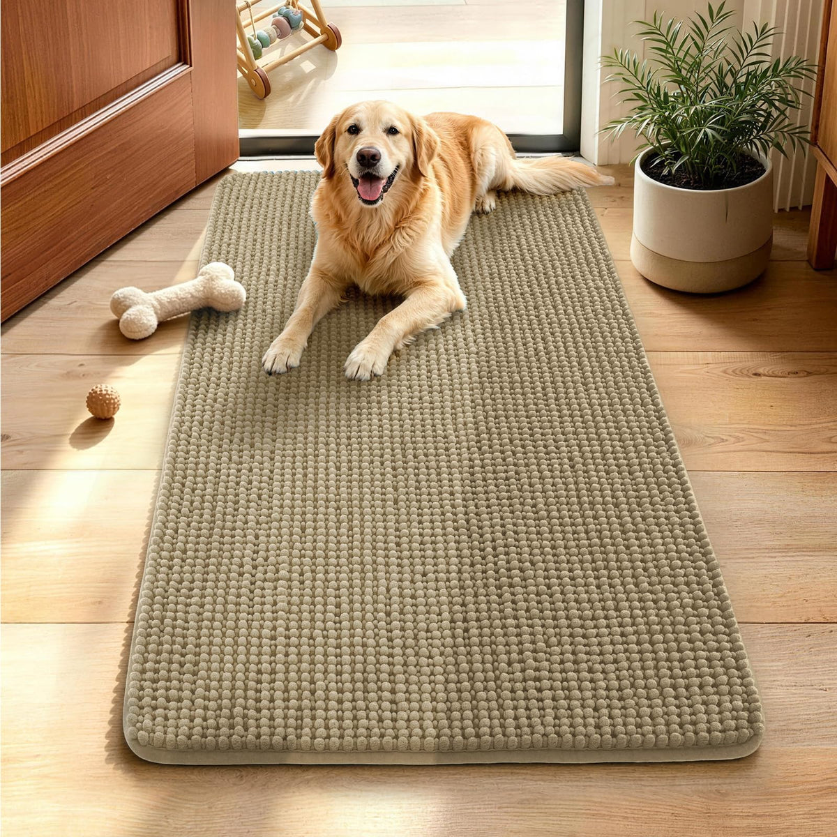 Ophanie Grey Bathroom Rugs 30x20, Soft Chenille Bath Mat, Non Slip Absorbent Quick Dry Light Gray Mats, Machine Washable Thick Small Area Rug Sets,Grip Bathmat for Shower,Toilet,Sink and Indoor Floor