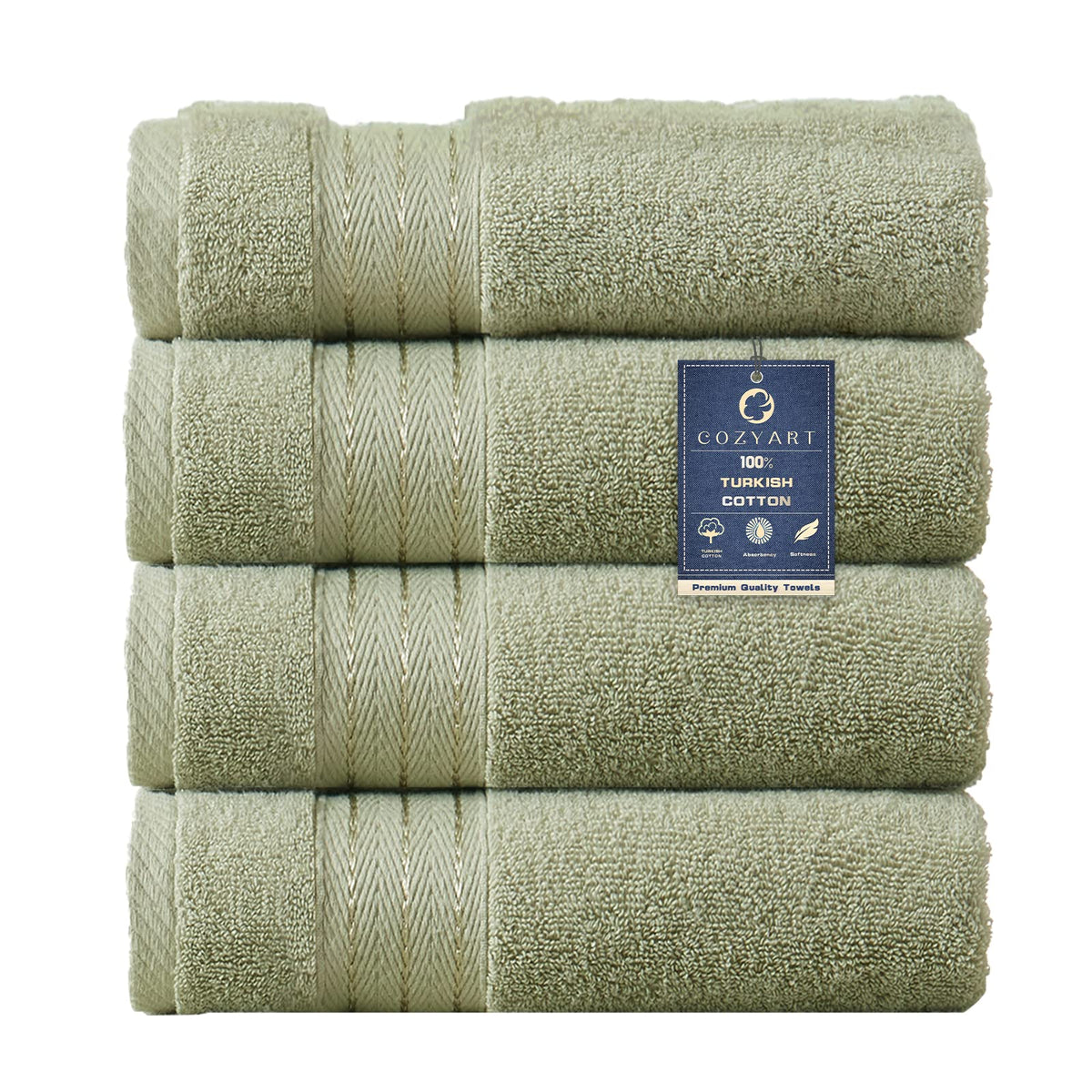 COZYART Luxury Bath Towel Set 6 Pcs, Burnt Orange 100% Turkish Cotton