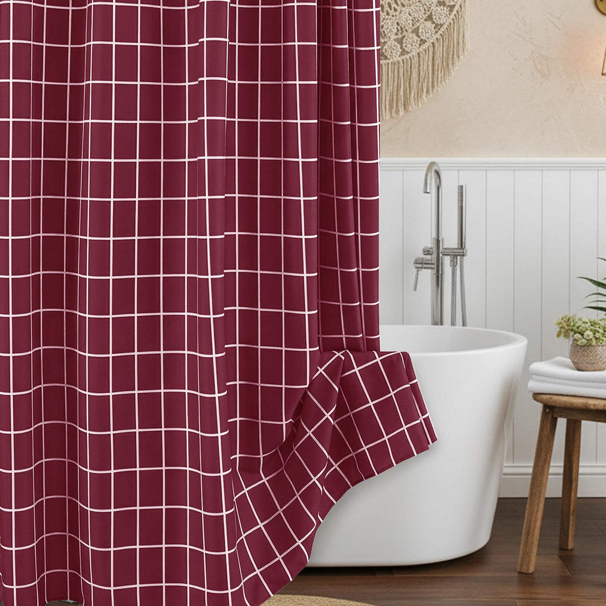 Fabric Shower Curtain-Black & White Farmhouse Shower Curtains for Bathroom