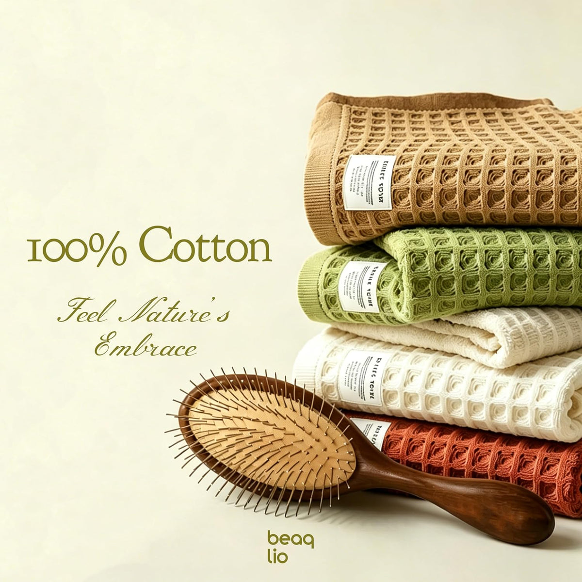 100% Cotton Waffle Towel Set, 4pcs Bath Towels for Bathroom 55*29''