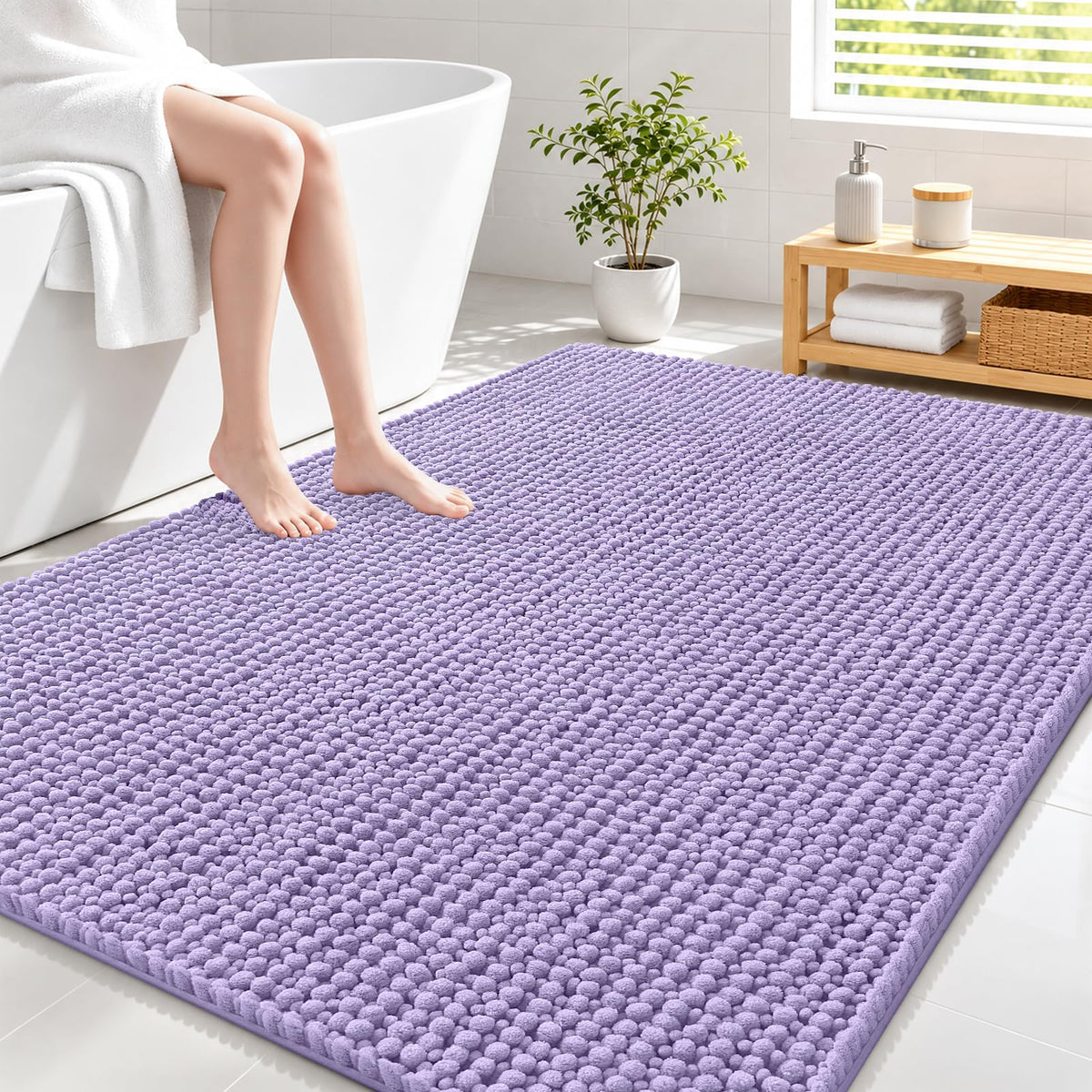 Smiry Thick Bathroom Rugs 30x20, Extra Soft Absorbent Chenille Bath Mat