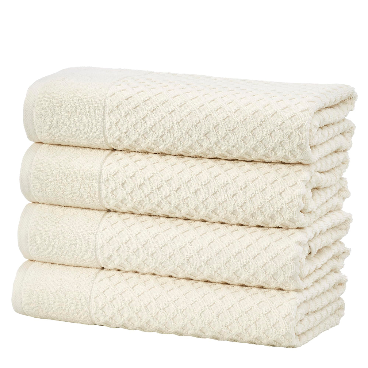 Great Bay Home Bath Towels - 100% Cotton 6 Piece Towel Set - Diamond Waffle Weave - Absorbent, Durable, Quick-Dry Towels for Bathroom (Marigold)