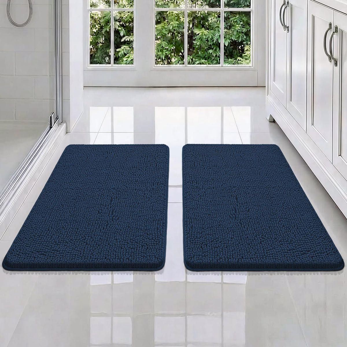 Bcoimo Small Bath Rug Mat,24x17 Extra Soft Chenille Lavender Bathroom Mats