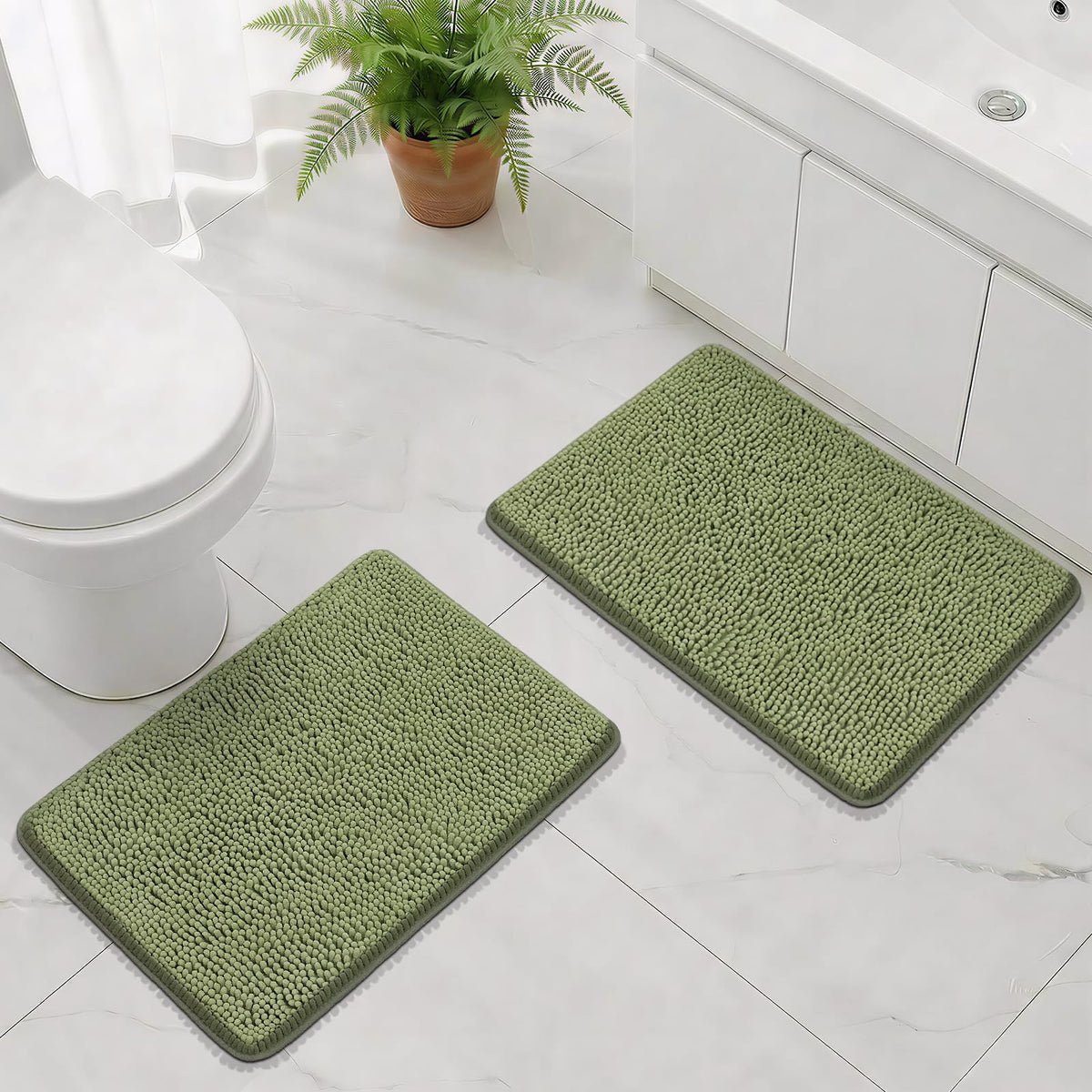 Bcoimo Small Bath Rug Mat,24x17 Extra Soft Chenille Lavender Bathroom Mats