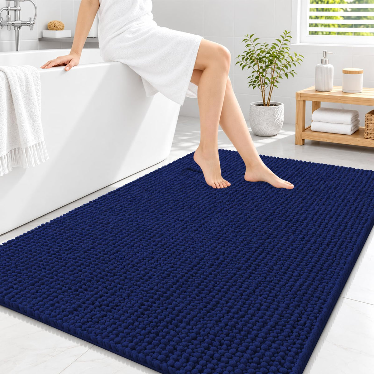Smiry Thick Bathroom Rugs 30x20, Extra Soft Absorbent Chenille Bath Mat
