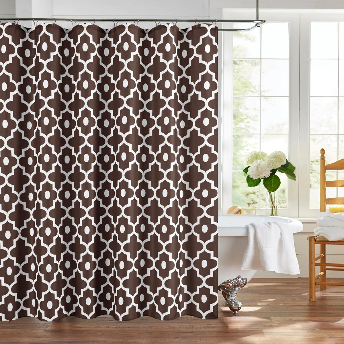 Fabric Modern Shower Curtain-Black and White Shower Curtains for Bathroom