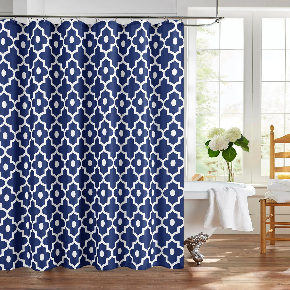 Fabric Modern Shower Curtain-Black and White Shower Curtains for Bathroom