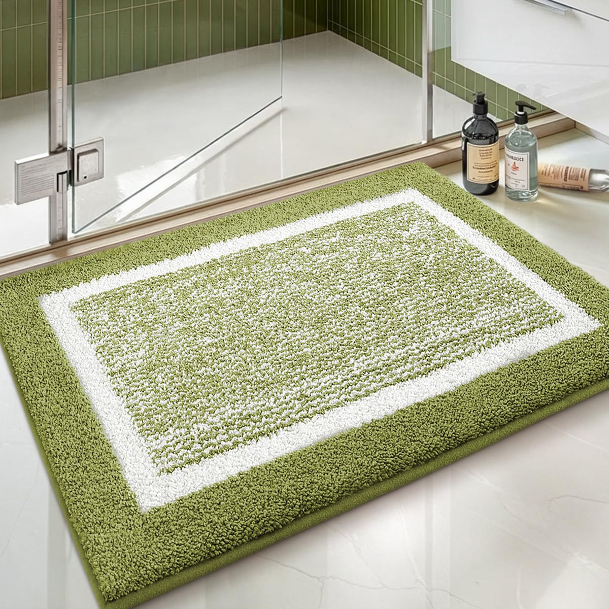 Color&Geometry 16"x24" Small Bath Mats for Bathroom Simple and Stylish,Gray