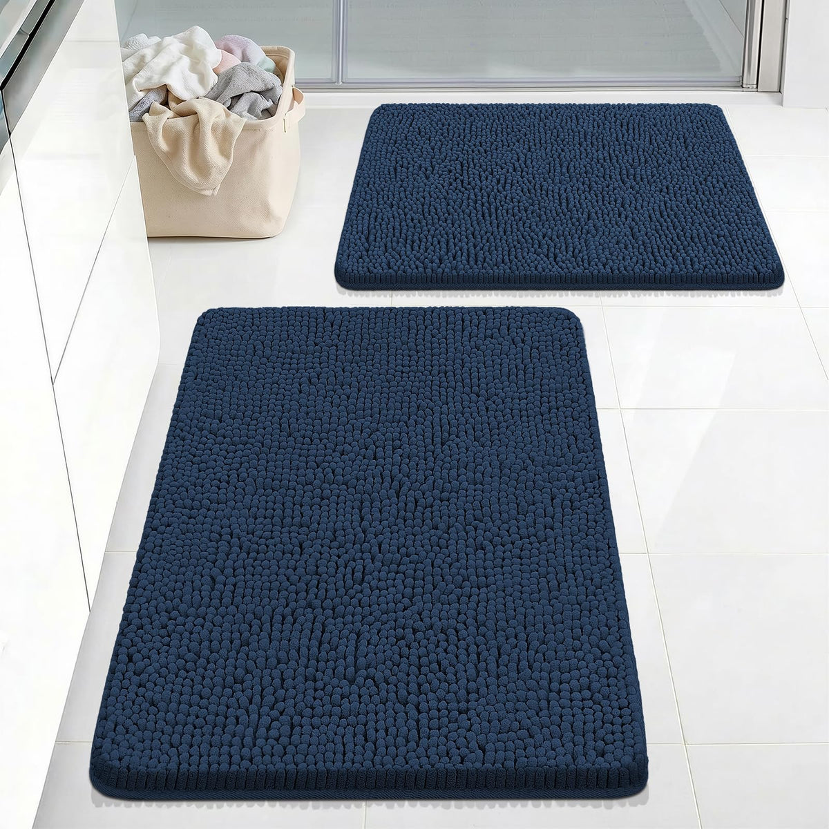 Bcoimo Small Bath Rug Mat,24x17 Extra Soft Chenille Lavender Bathroom Mats