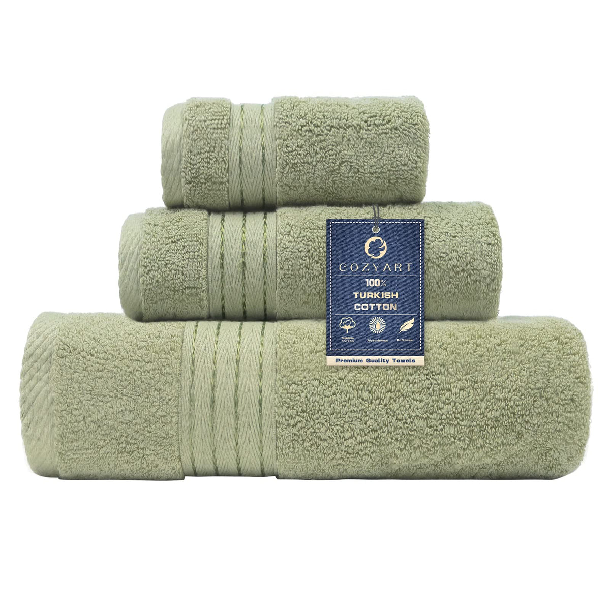 COZYART Luxury Bath Towel Set 6 Pcs, Burnt Orange 100% Turkish Cotton
