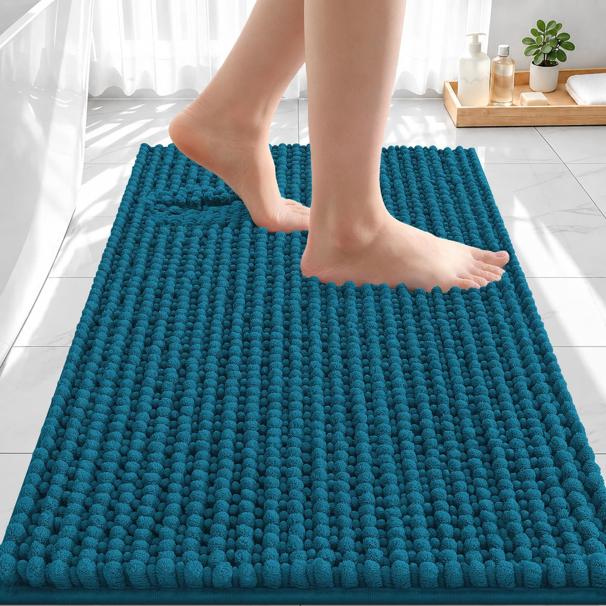 Smiry Thick Bathroom Rugs 30x20, Extra Soft Absorbent Chenille Bath Mat