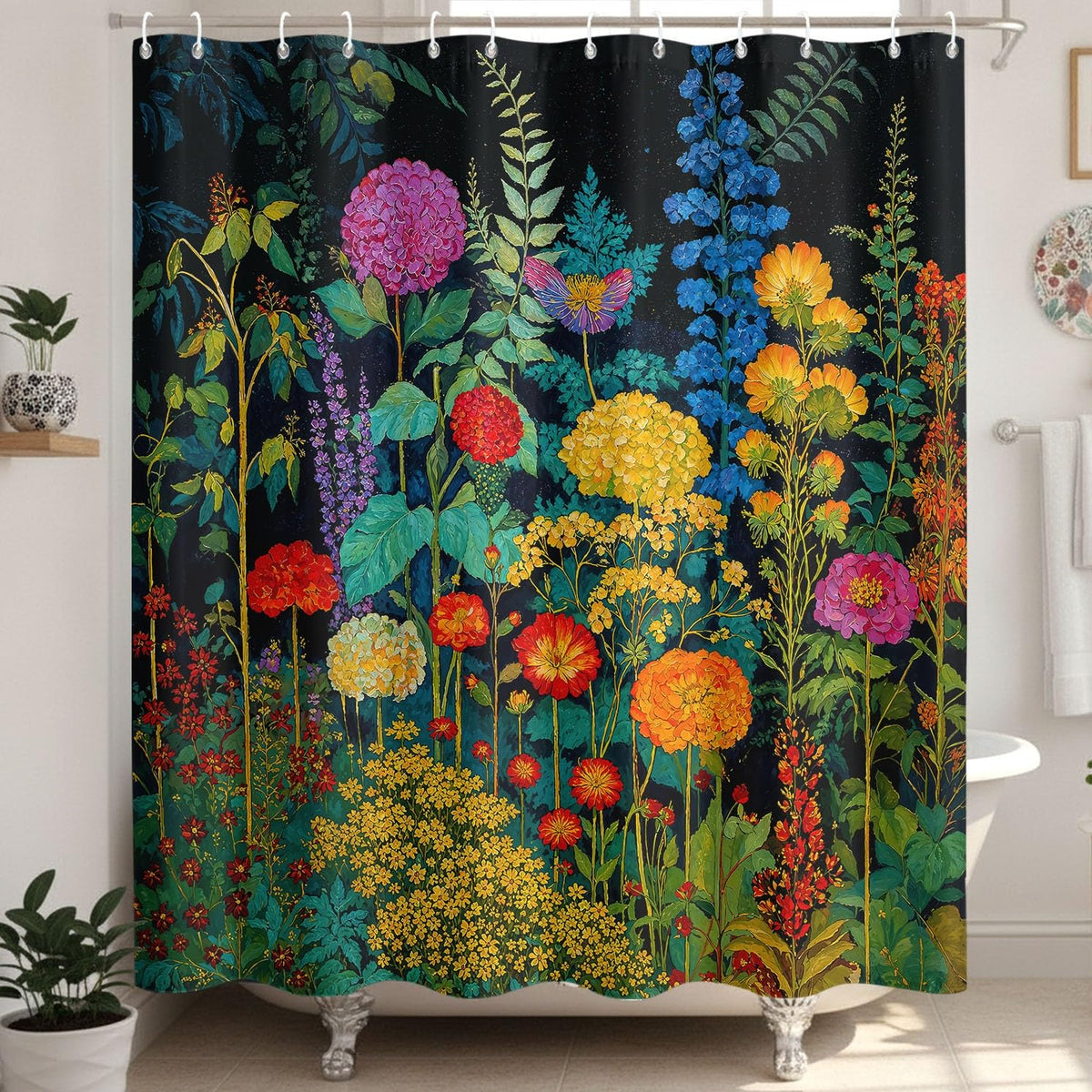 Funny Cat Shower Curtain for Bathroom Green 72x72 Inch