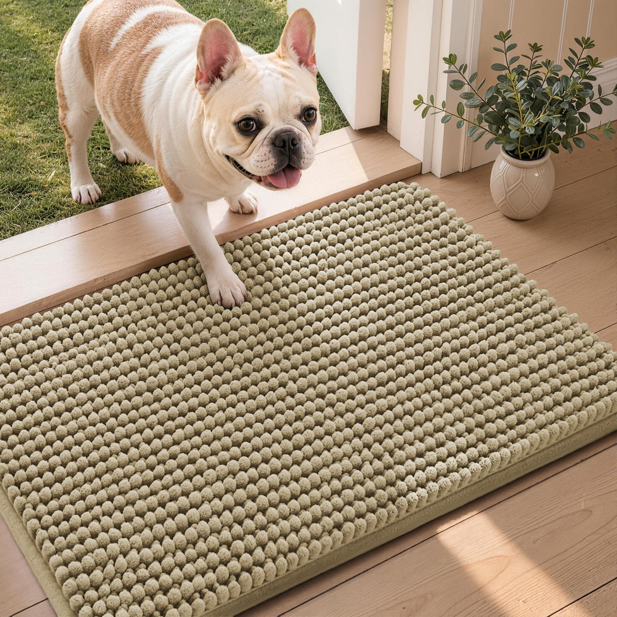 Ophanie Grey Bathroom Rugs 30x20, Soft Chenille Bath Mat, Non Slip Absorbent Quick Dry Light Gray Mats, Machine Washable Thick Small Area Rug Sets,Grip Bathmat for Shower,Toilet,Sink and Indoor Floor