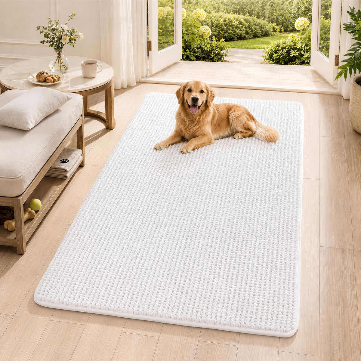 Ophanie Grey Bathroom Rugs 30x20, Soft Chenille Bath Mat, Non Slip Absorbent Quick Dry Light Gray Mats, Machine Washable Thick Small Area Rug Sets,Grip Bathmat for Shower,Toilet,Sink and Indoor Floor