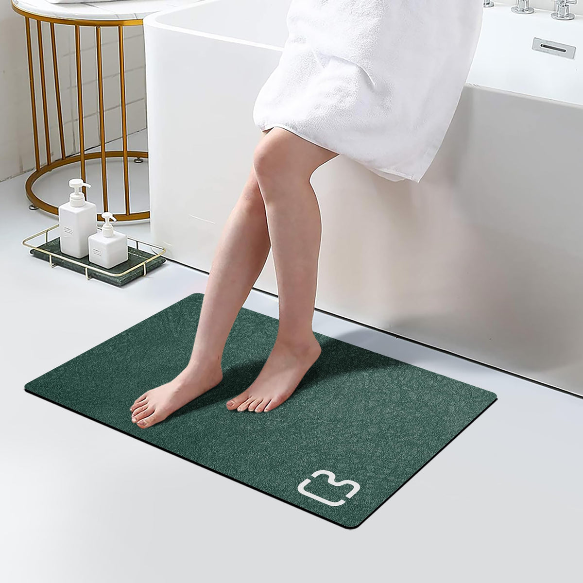 Dark Grey Long Bathroom Rugs Large Stone Bath Mats for Bathroom,15.7"x47.2"