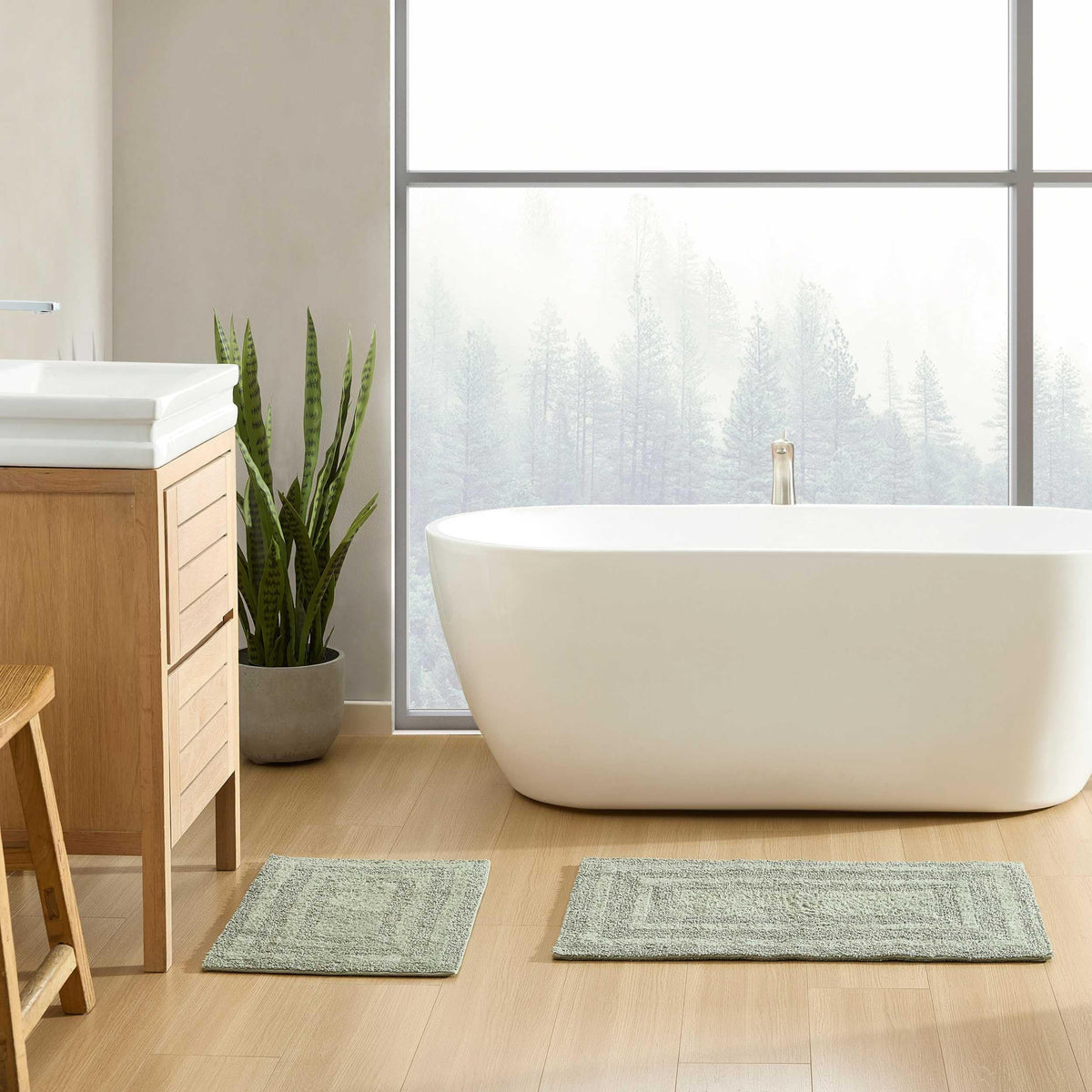 Eddie Bauer - 100% Cotton Bath Rugs, Absorbent Plush Bathroom Mats, 2 Pack
