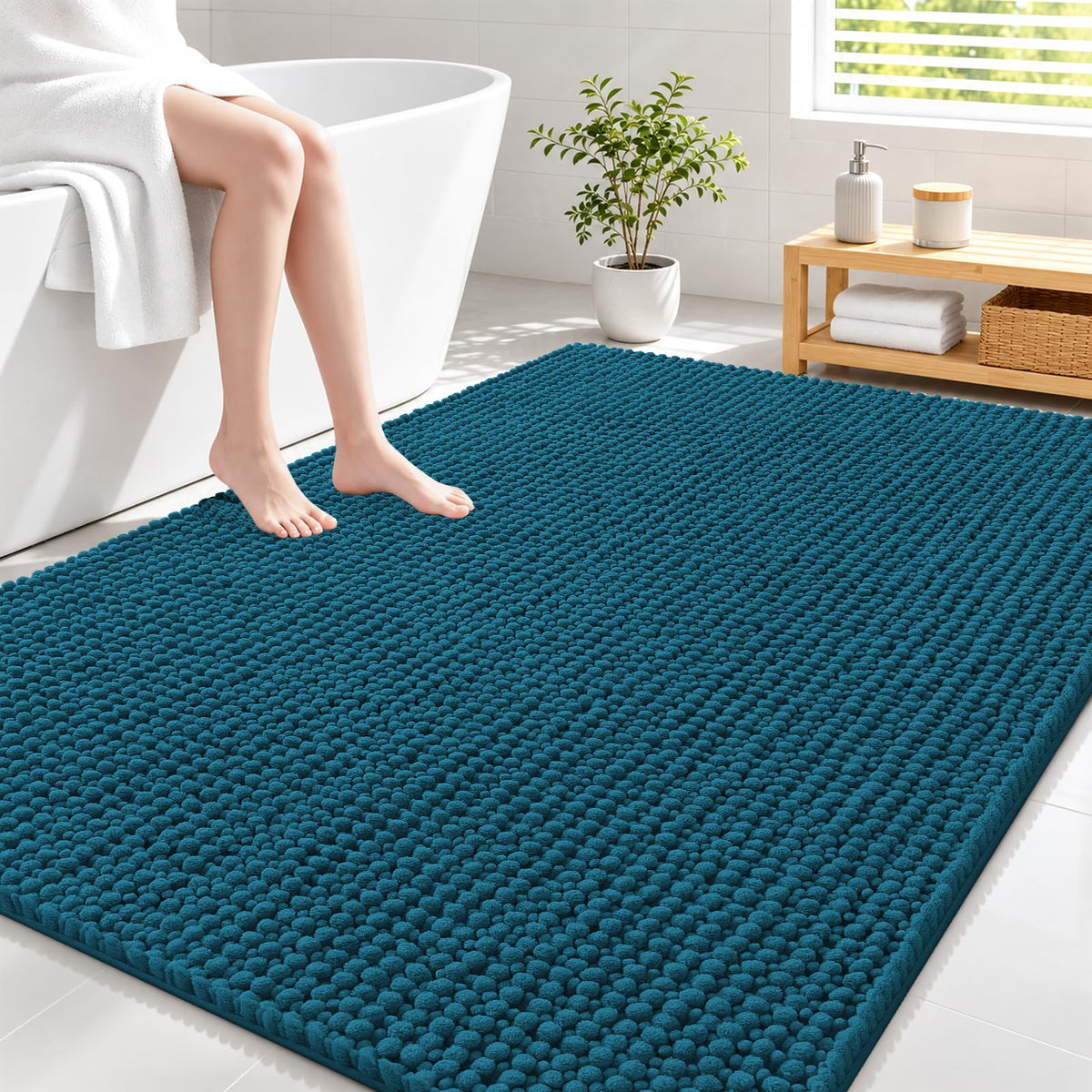 Smiry Thick Bathroom Rugs 30x20, Extra Soft Absorbent Chenille Bath Mat