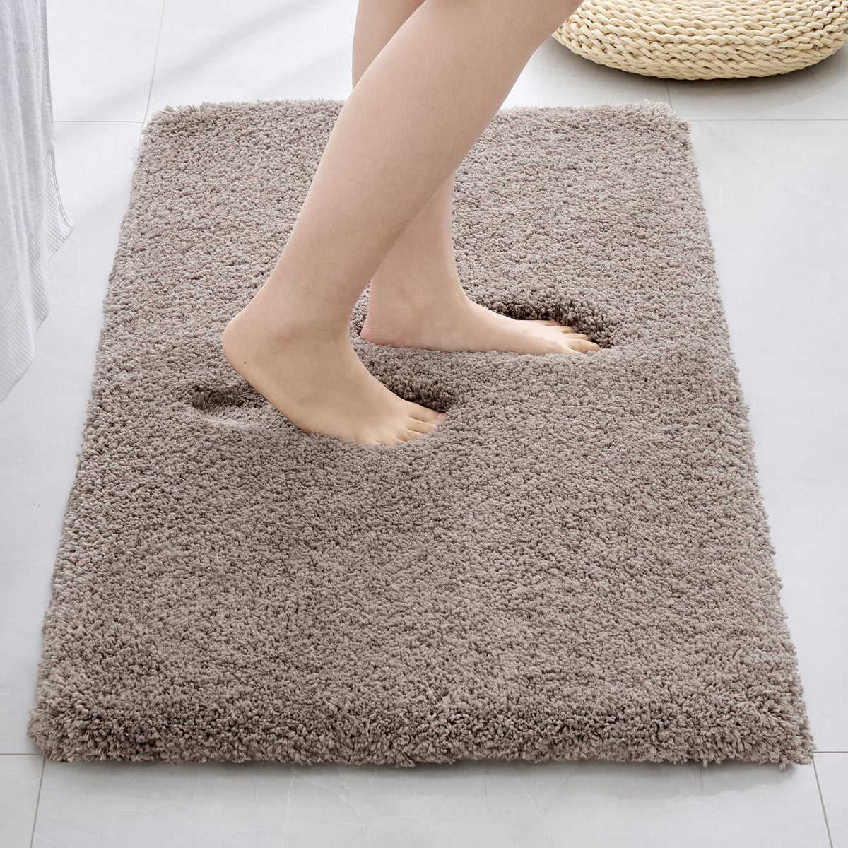 Disolla Gray Bathroom Rugs 17x24, Microfiber Non-Slip Plush Small Bath Mat