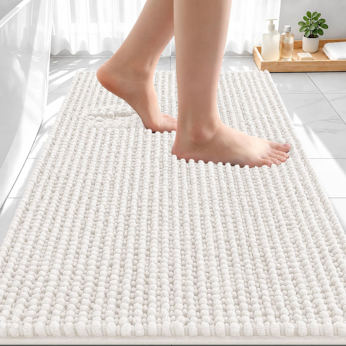 Smiry Thick Bathroom Rugs 30x20, Extra Soft Absorbent Chenille Bath Mat