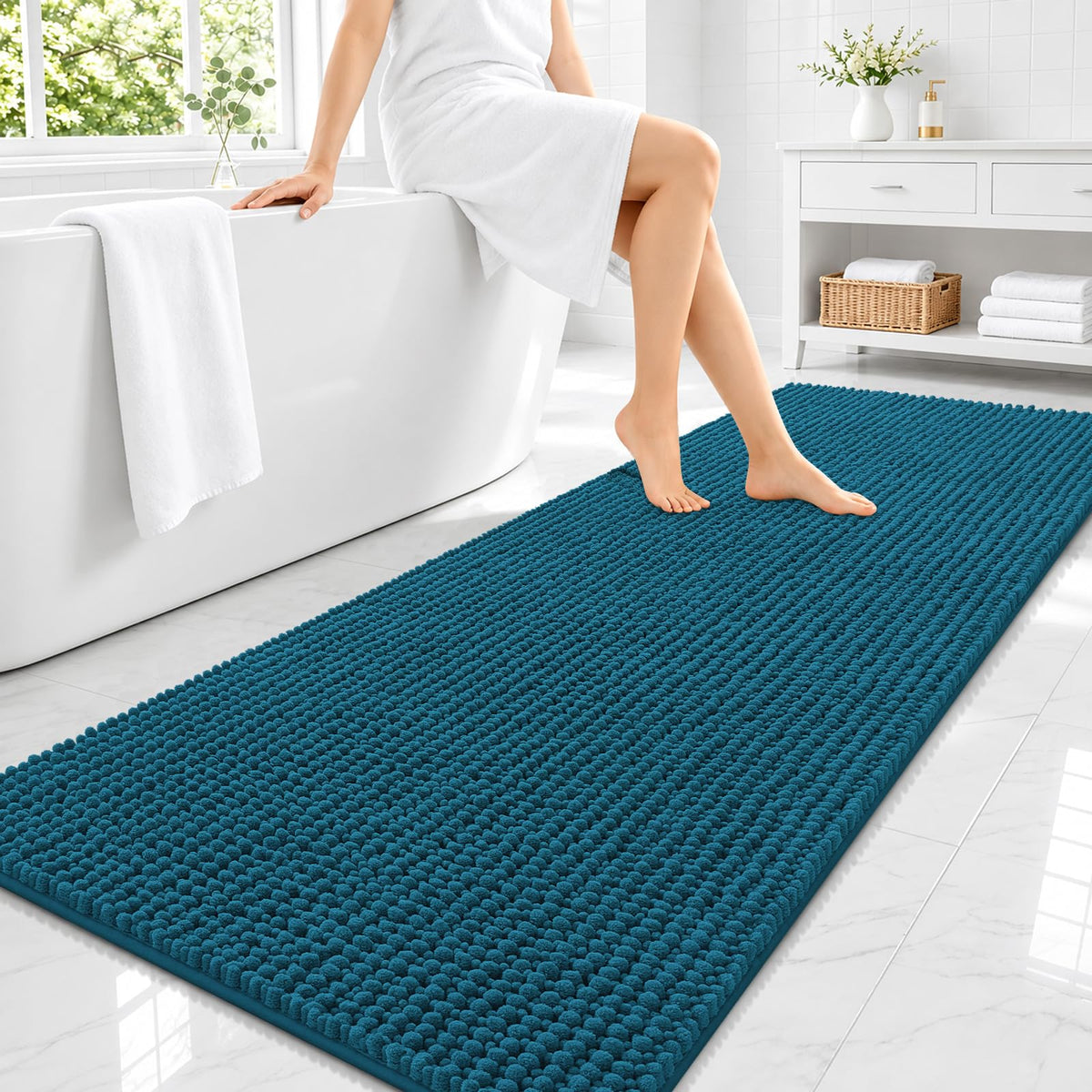 Smiry Thick Bathroom Rugs 30x20, Extra Soft Absorbent Chenille Bath Mat