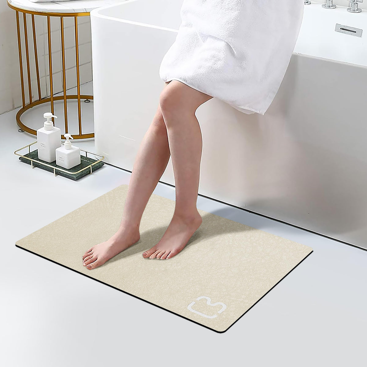 Dark Grey Long Bathroom Rugs Large Stone Bath Mats for Bathroom,15.7"x47.2"