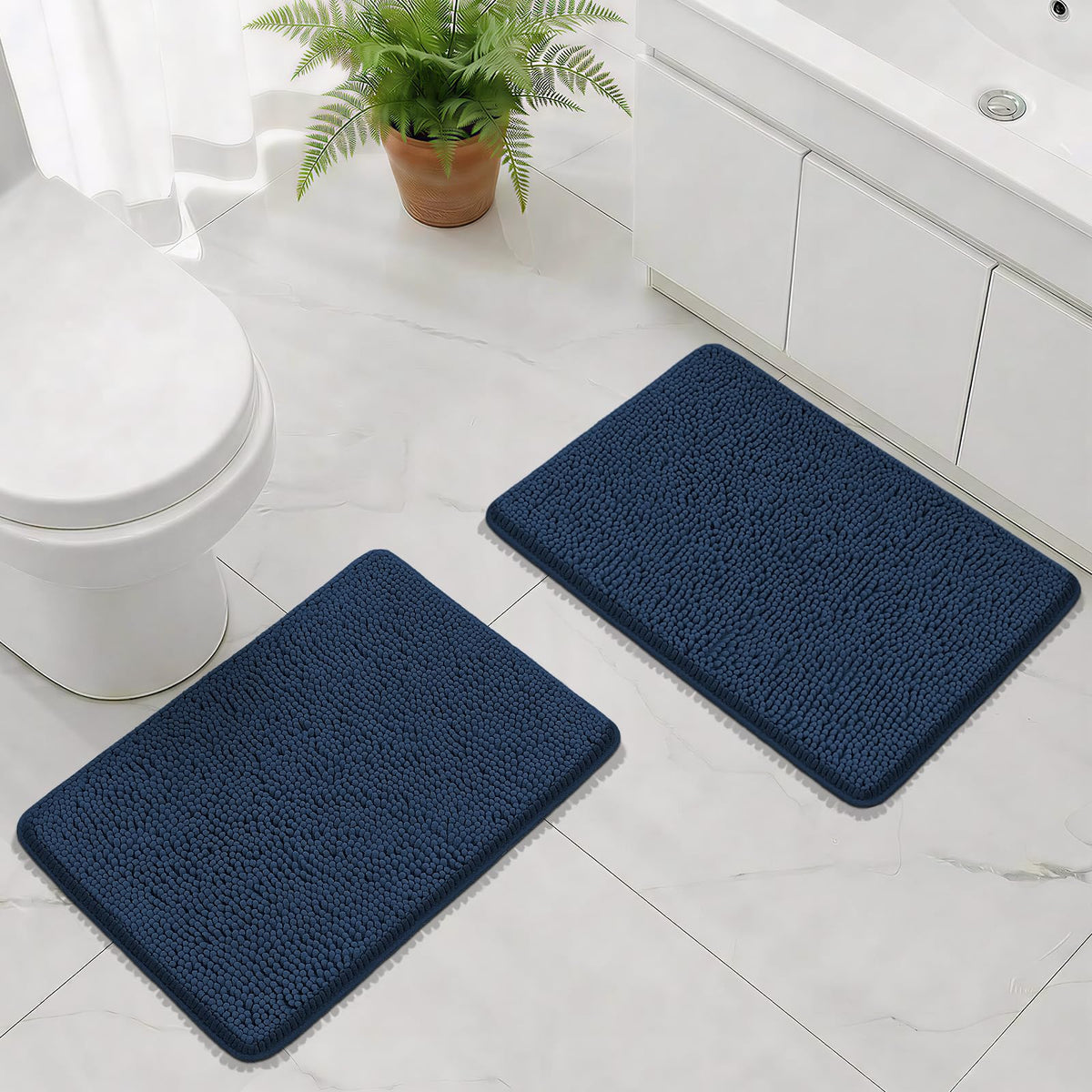 Bcoimo Small Bath Rug Mat,24x17 Extra Soft Chenille Lavender Bathroom Mats