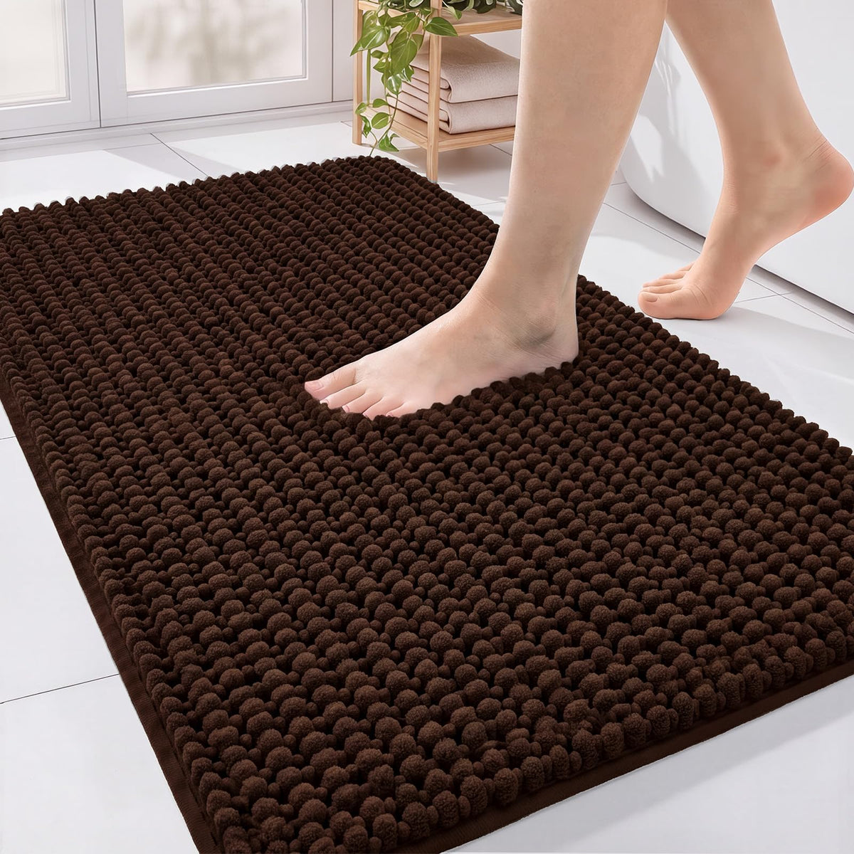Ophanie Grey Bathroom Rugs 30x20, Soft Chenille Bath Mat, Non Slip Absorbent Quick Dry Light Gray Mats, Machine Washable Thick Small Area Rug Sets,Grip Bathmat for Shower,Toilet,Sink and Indoor Floor