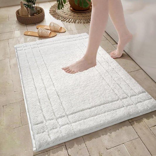 Gray Bathroom Rugs, Non-Slip Washable Bath Mat for Bathroom