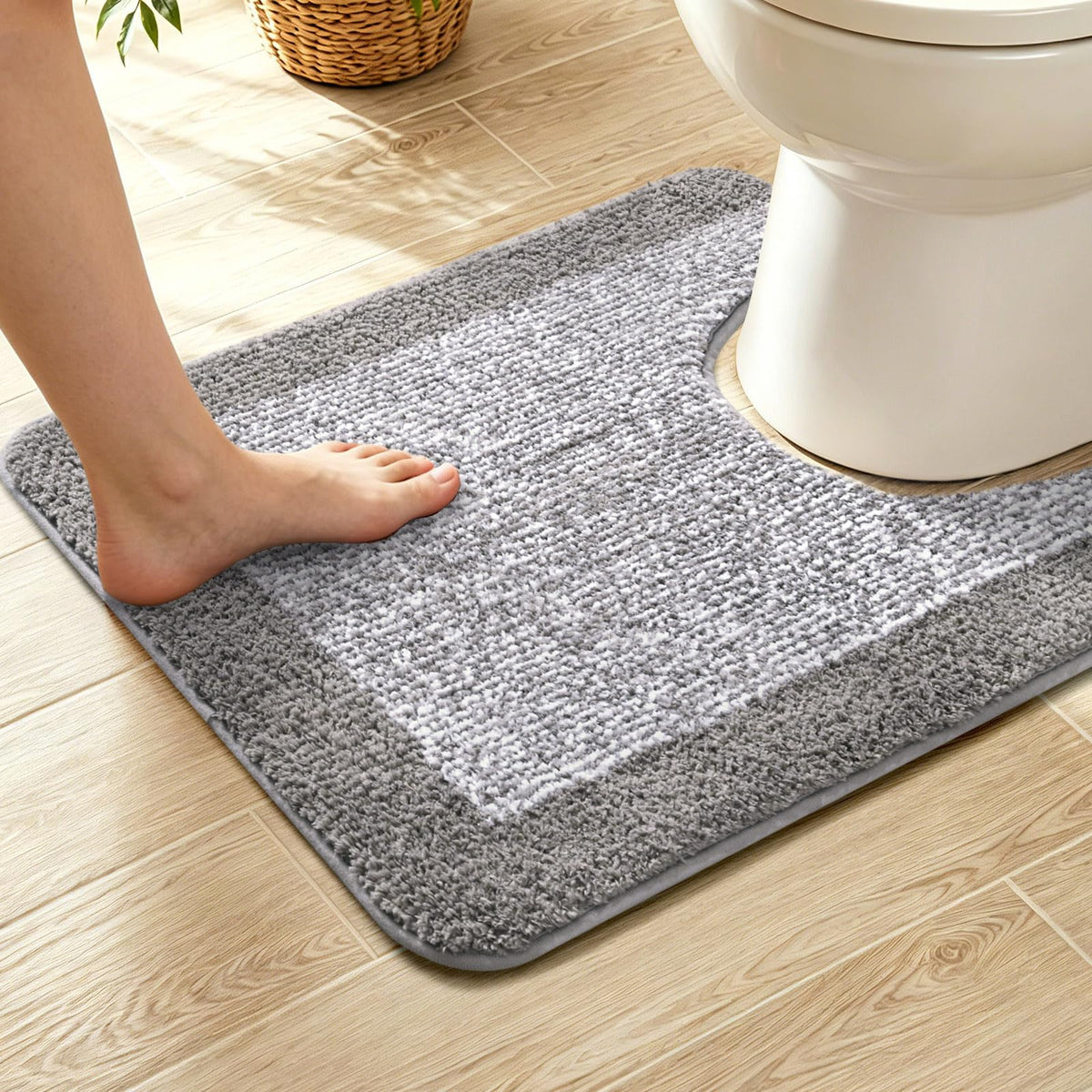 48x24 Long Bathroom Rugs Non Slip Washable, Soft Absorbent Bath Mat Blue