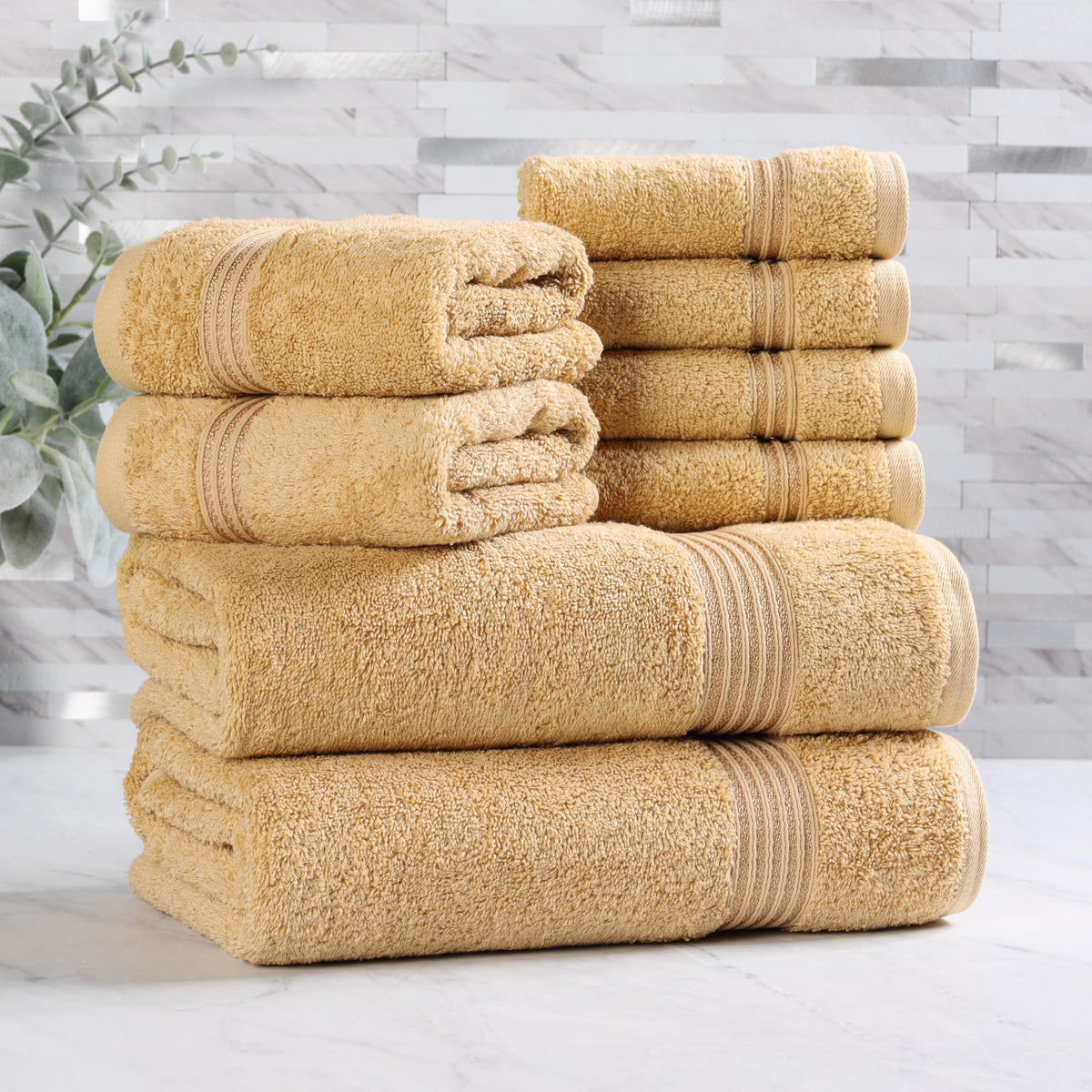 Superior Egyptian Cotton 6-Piece Towel Set, Bathroom Essentials, Towels For Bathroom, Apartment, Airbnb, Guest Bath, Face, Hand, Bath Towels, Washcloths, Absorbent, Fast Drying, Sage