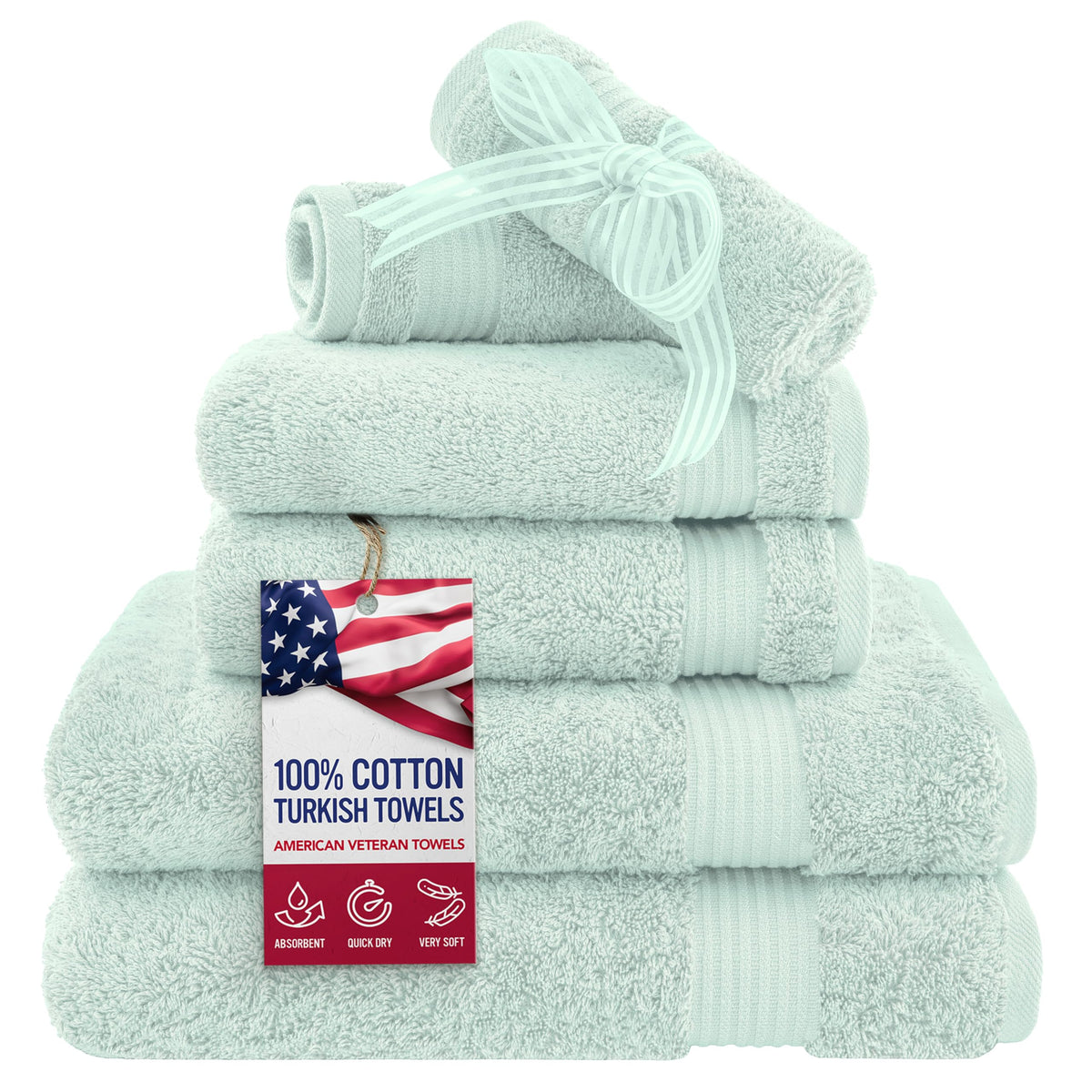 American Veteran Towel, Hand Towels for Bathroom Set of 4, 100% Cotton Turkish Hand Towel Sets, Soft Hand Face Towels, Navy Blue Hand Towels