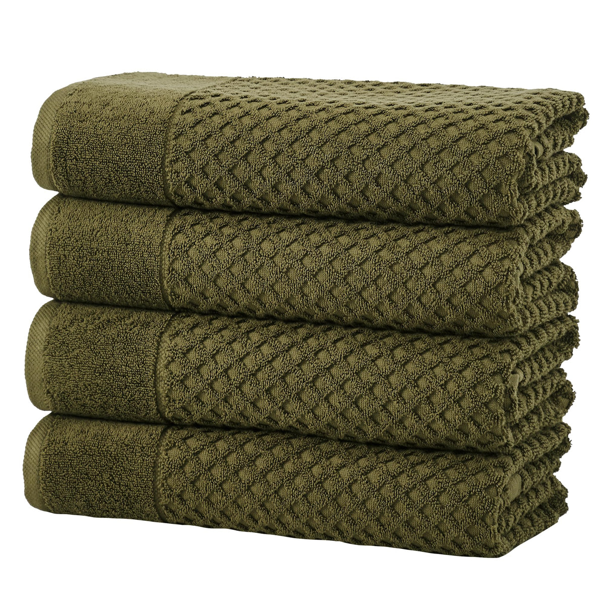 Great Bay Home Bath Towels - 100% Cotton 6 Piece Towel Set - Diamond Waffle Weave - Absorbent, Durable, Quick-Dry Towels for Bathroom (Marigold)