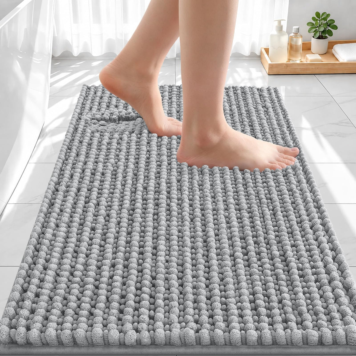 Smiry Thick Bathroom Rugs 30x20, Extra Soft Absorbent Chenille Bath Mat