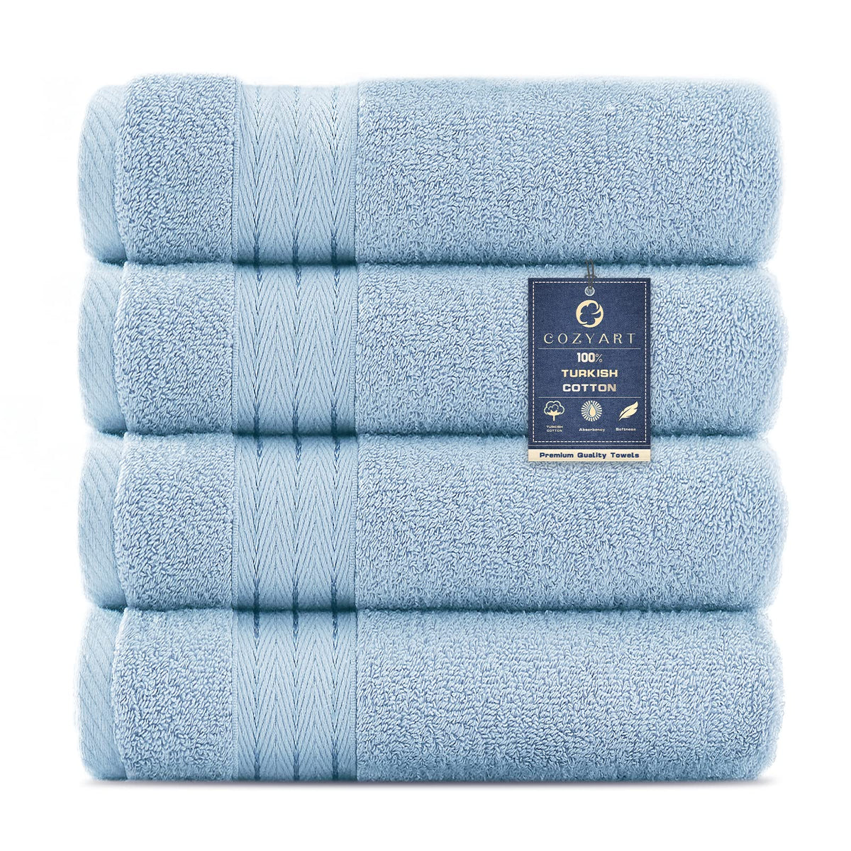 COZYART Luxury Bath Towel Set 6 Pcs, Burnt Orange 100% Turkish Cotton