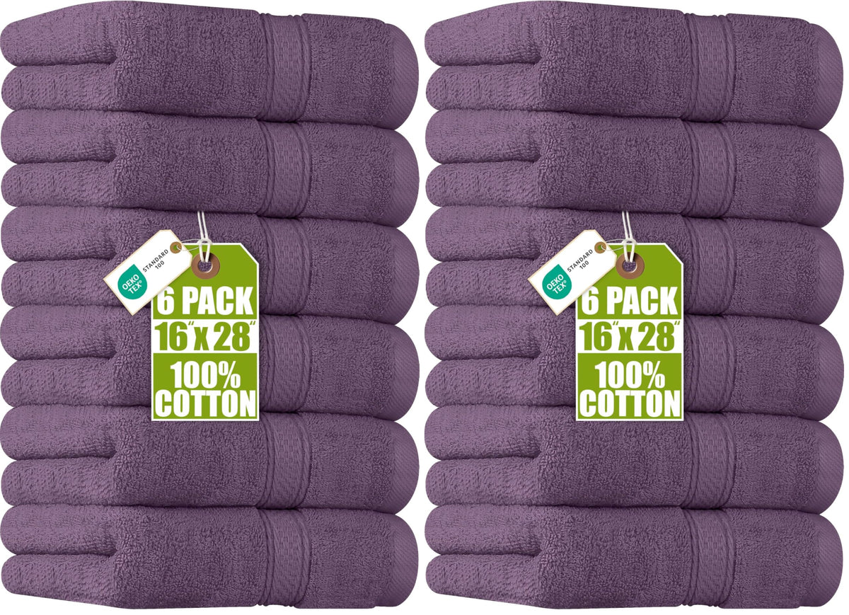 Utopia Towels 6 Pack Premium Hand Towels, 16x28 in, 600 GSM Cotton, White