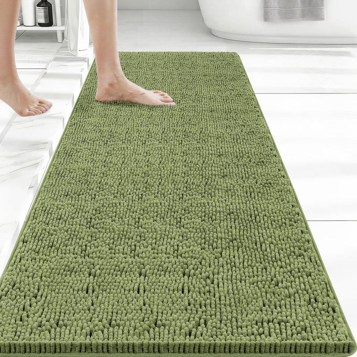 Bcoimo Small Bath Rug Mat,24x17 Extra Soft Chenille Lavender Bathroom Mats