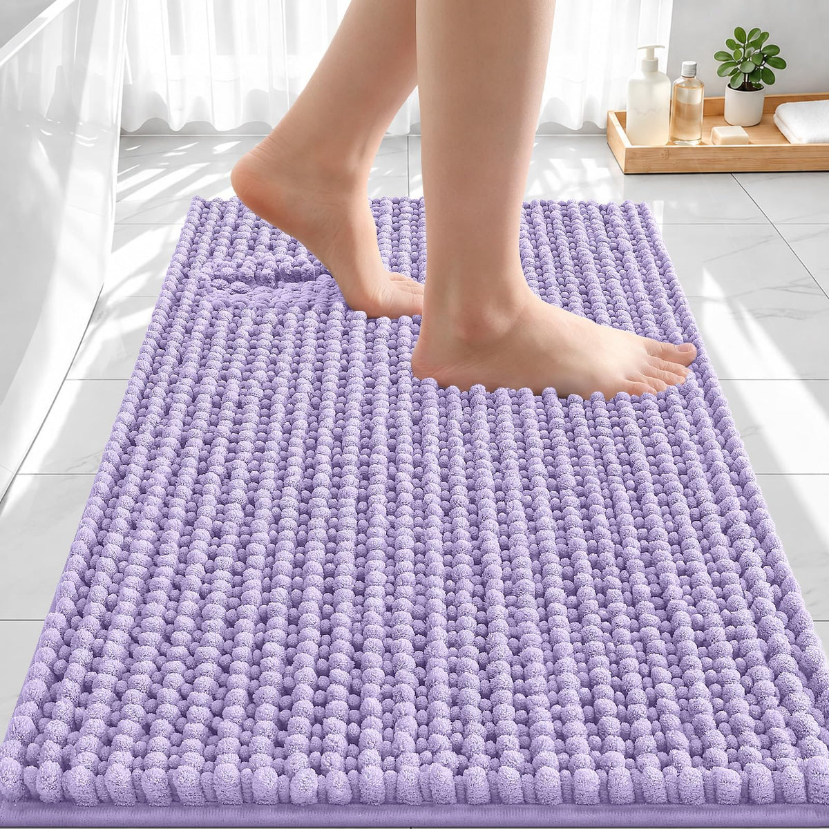 Smiry Thick Bathroom Rugs 30x20, Extra Soft Absorbent Chenille Bath Mat