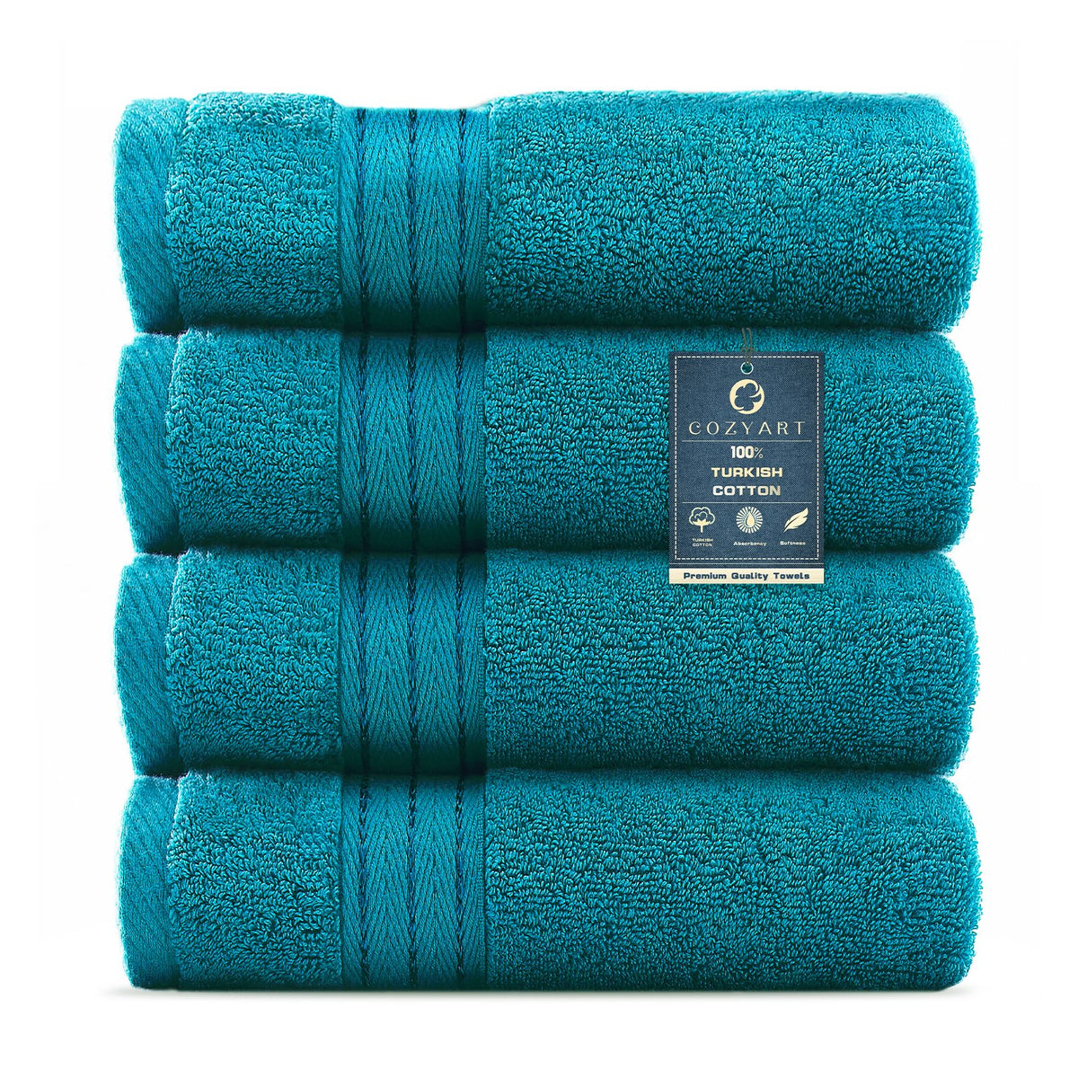 COZYART Luxury Bath Towel Set 6 Pcs, Burnt Orange 100% Turkish Cotton