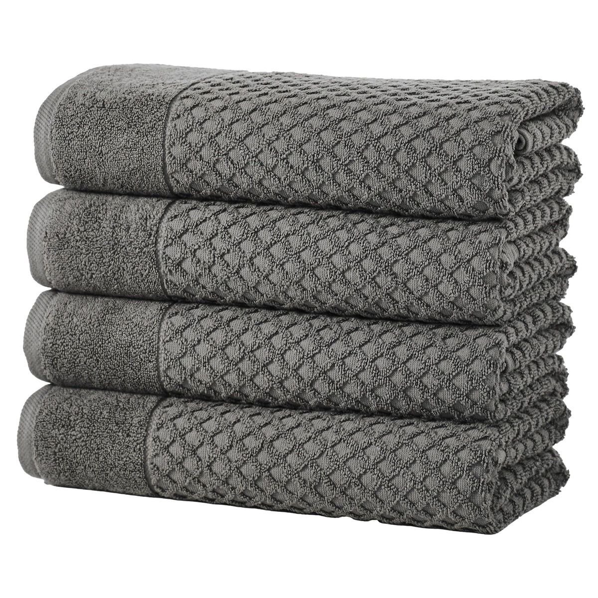 Great Bay Home Bath Towels - 100% Cotton 6 Piece Towel Set - Diamond Waffle Weave - Absorbent, Durable, Quick-Dry Towels for Bathroom (Marigold)
