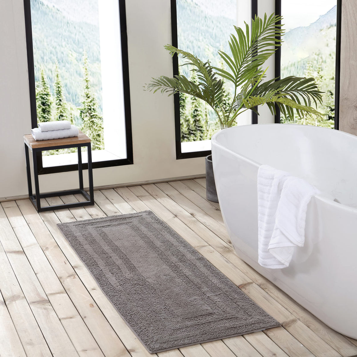 Eddie Bauer - 100% Cotton Bath Rugs, Absorbent Plush Bathroom Mats, 2 Pack