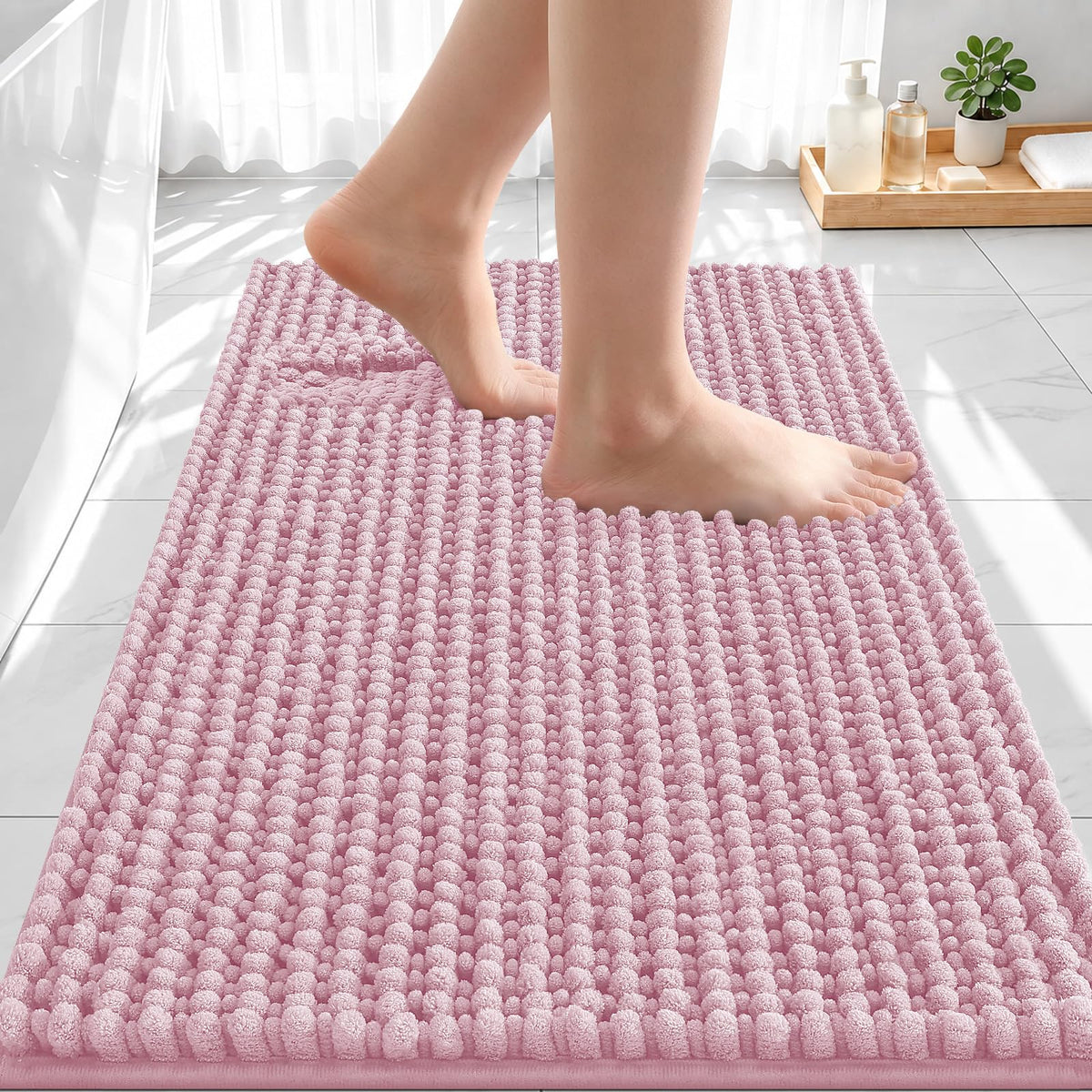 Smiry Thick Bathroom Rugs 30x20, Extra Soft Absorbent Chenille Bath Mat