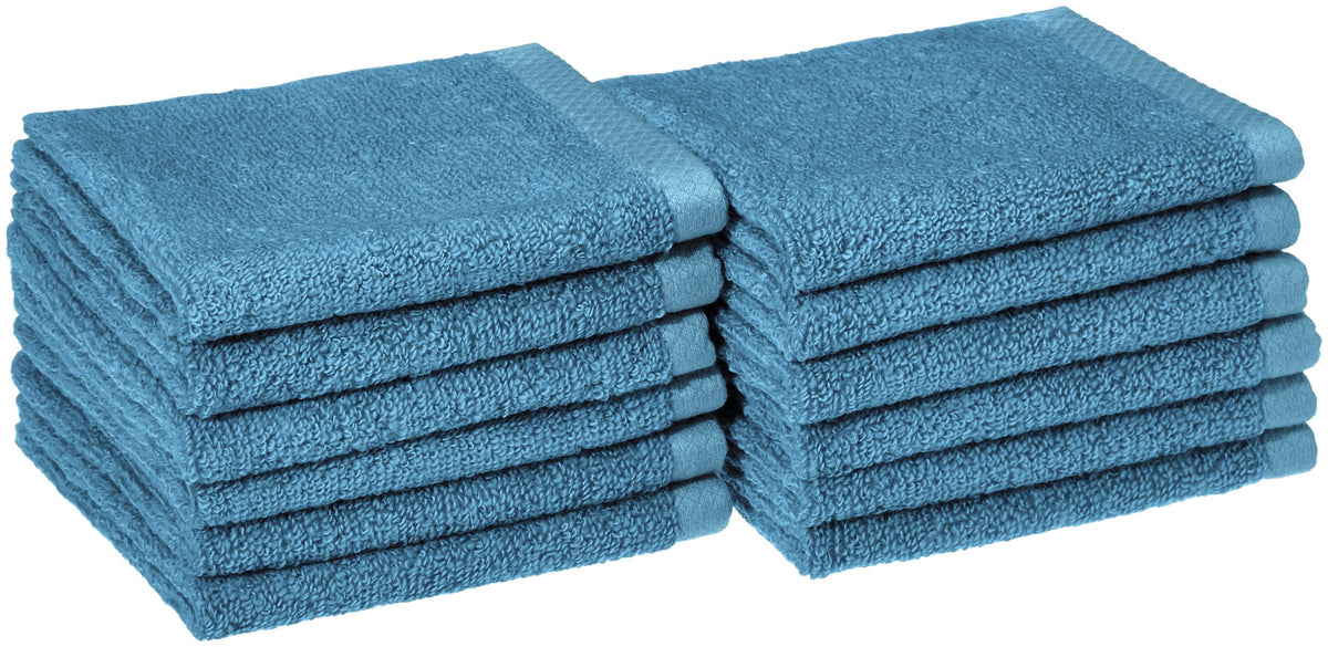 Amazon Basics Lightweight Quick-Dry Hand Towels, 100% Cotton, 28" x 16", Seafoam Green, 8-Pack