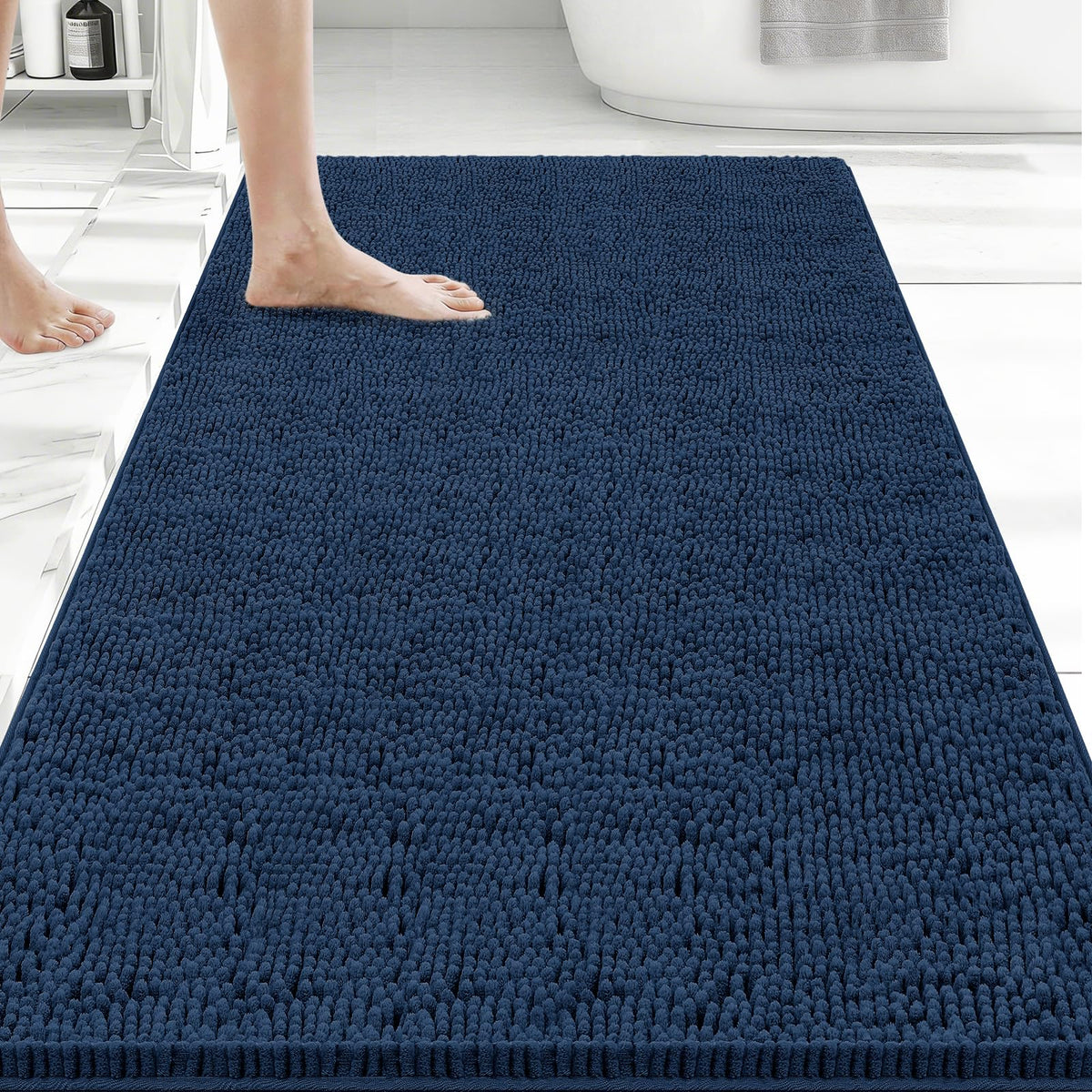 Bcoimo Small Bath Rug Mat,24x17 Extra Soft Chenille Lavender Bathroom Mats