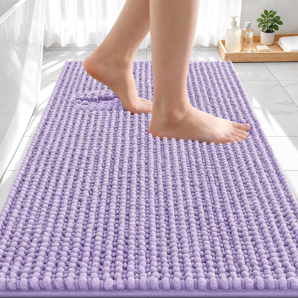 Smiry Thick Bathroom Rugs 30x20, Extra Soft Absorbent Chenille Bath Mat