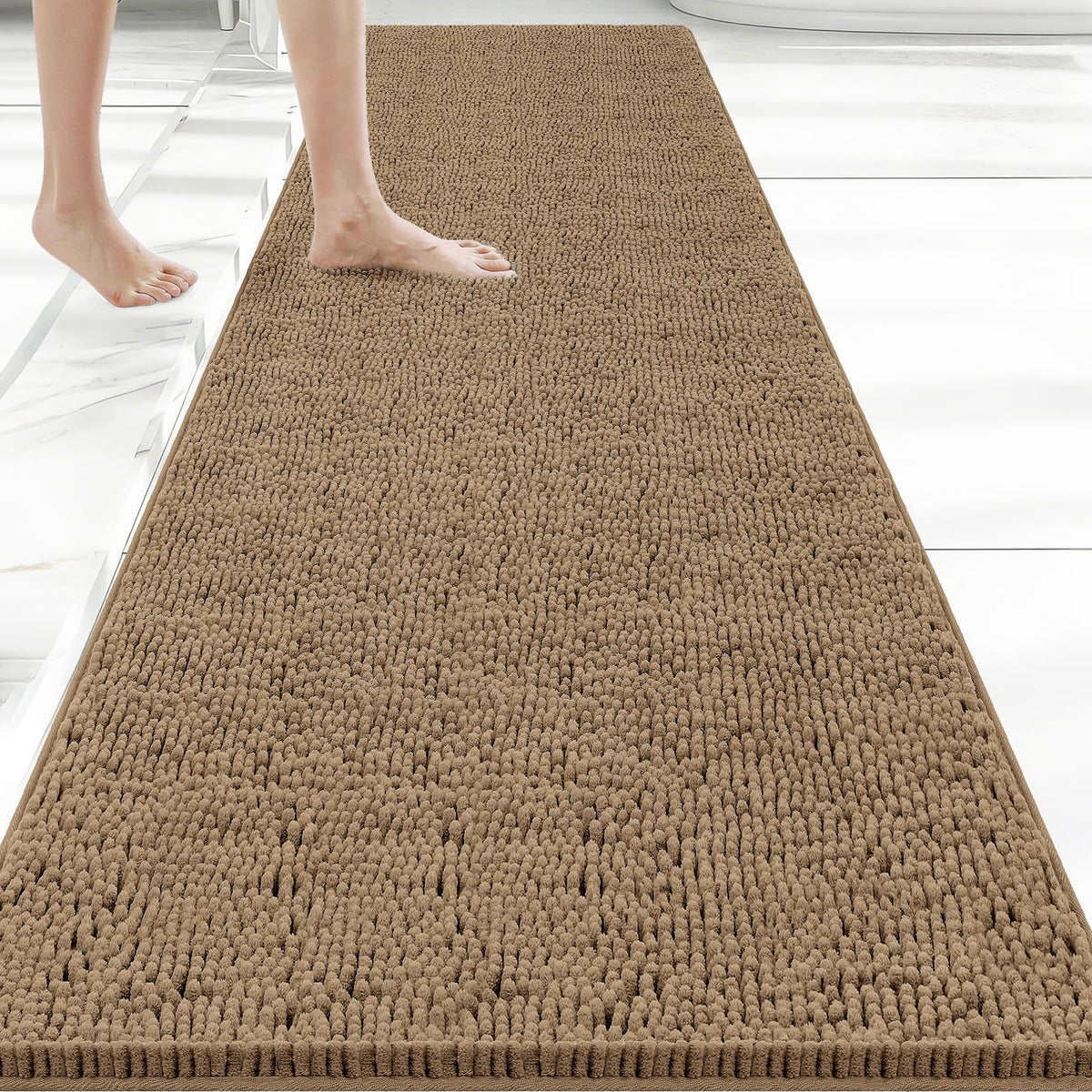 Bcoimo Small Bath Rug Mat,24x17 Extra Soft Chenille Lavender Bathroom Mats